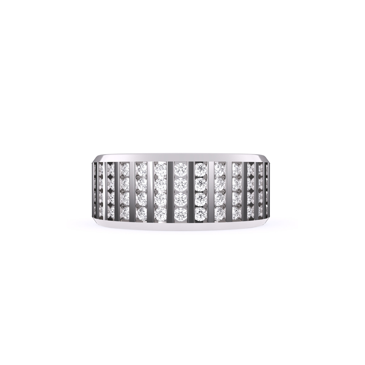 Elegant Channel Set Round Diamond Wedding Band